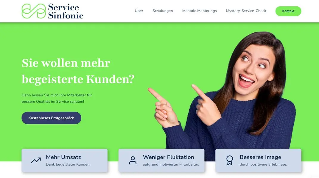 Webseite für Serviceberater