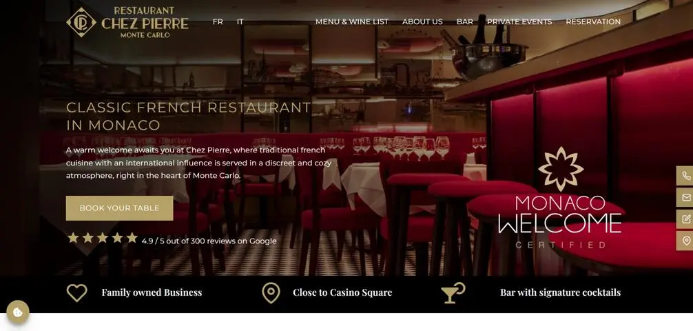 French restaurant in Monaco Chez Pierre