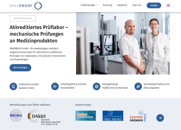 Innorpoof Prüflabor für mechanische Prüfungen an Medizinprodukten